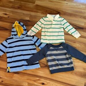 Boy-leaning striped top set 3T